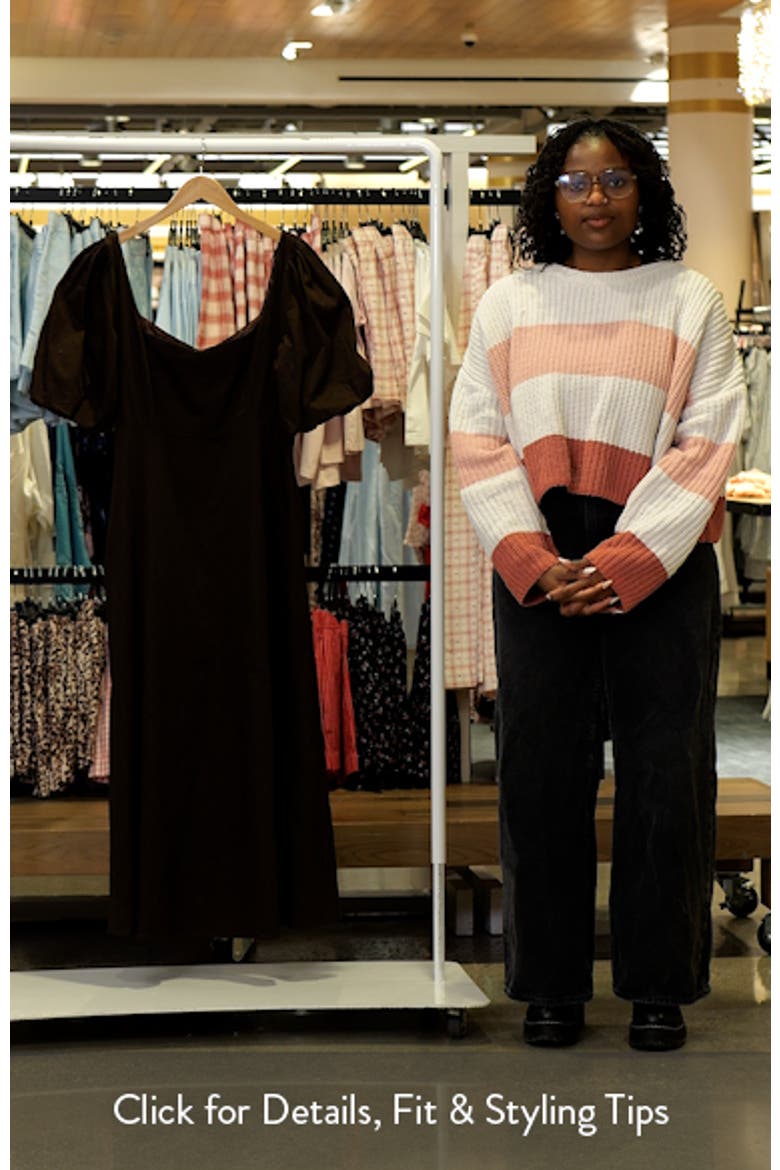Merlena Puff Sleeve Stretch Cotton Maxi Dress video