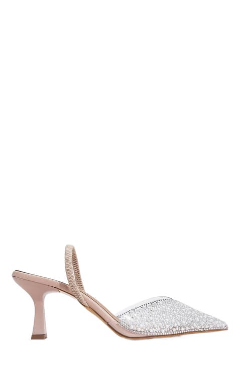 Whena Embellished Slingback Kitten Heel Pumps