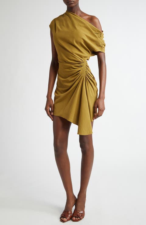 Poppy Ruched One-Shoulder Dress
