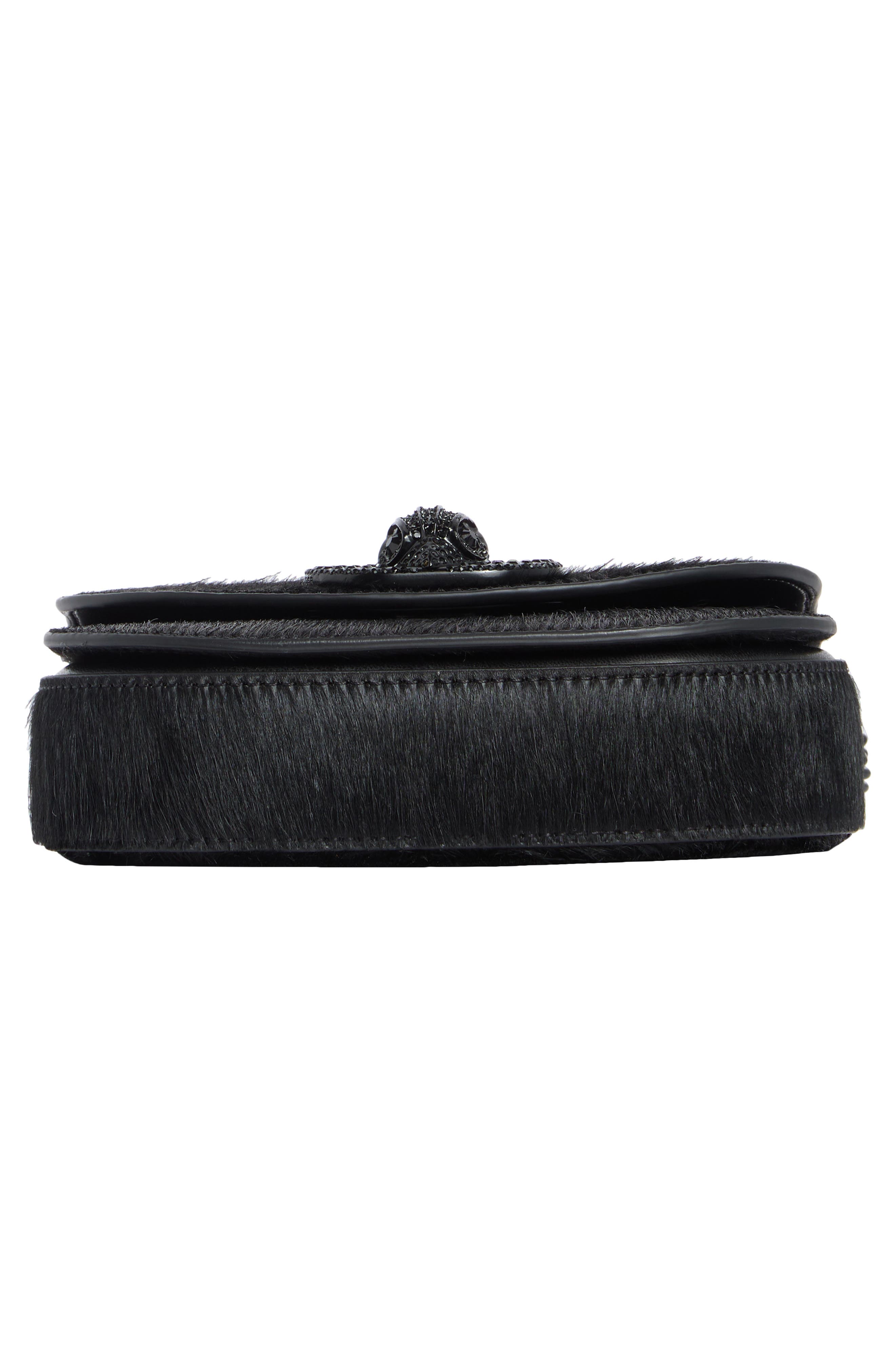 Kurt Geiger London Chelsea Genuine Calf Hair Saddle Crossbody Bag, Alternate, color, Black