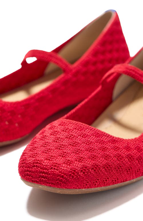 Rothys Rothy's The Max Square Mary Jane In Red Crisp Basketweave