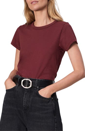 Rag & Bone The Slub Organic Pima Cotton T-shirt In Burgundy