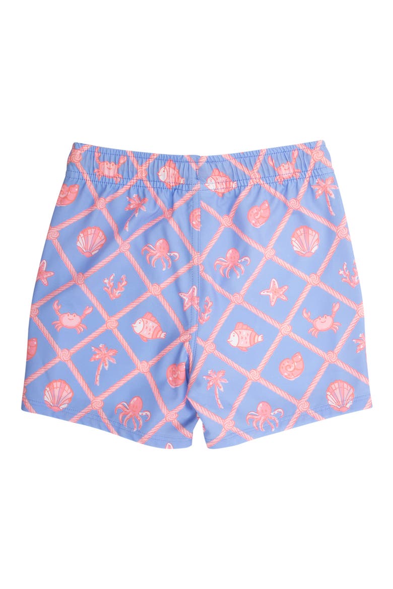 Kids' Tropical Trellis UPF 50+ Swim Trunks, Alternate, color, BLUE