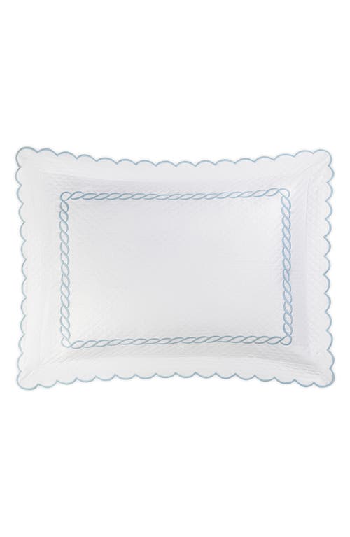 Matouk Classic Chain Scallop Matelassé Pillow Sham In Light Blue