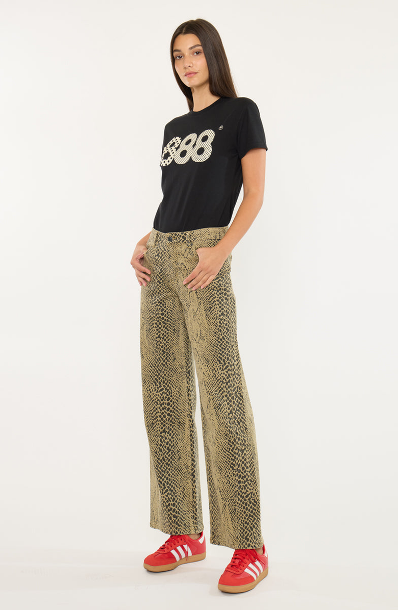 KanCan Juno Low Slung Baggy Wide Leg Pants, Alternate, color, Python Print