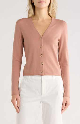 Vince Slim Button Front Wool Bend Cardigan