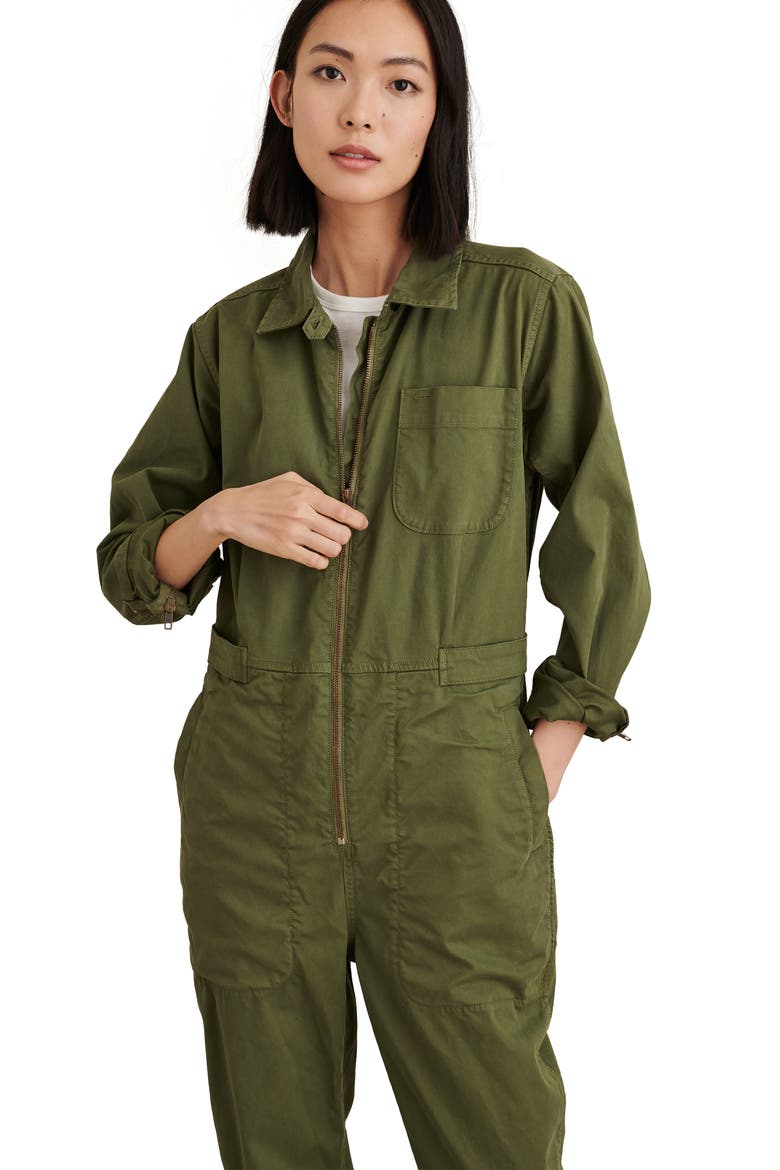 Judd Stretch Cotton Twill Boilersuit, Alternate, color, ARMY OLIVE