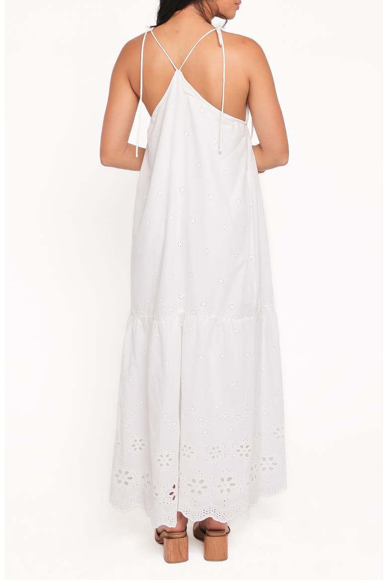 Sharlice Eyelet Cotton Maxi Dress, Alternate, color, WHITE
