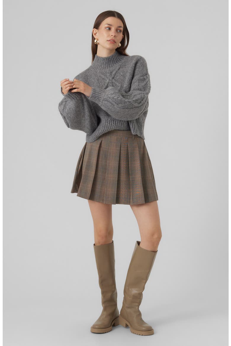 Tracy Check Pleated Miniskirt, Alternate, color, BUNGEE CORD CHECKSCHECK