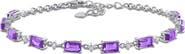 DELMAR African Amethyst & White Topaz Bracelet