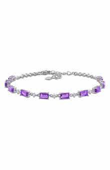 African Amethyst & White Topaz Bracelet