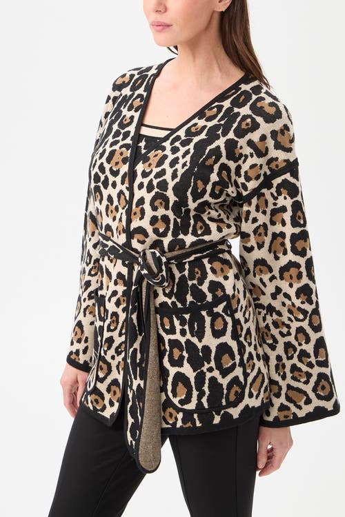 Trina Turk Wright Tie Front Leopard Cardigan In Multi