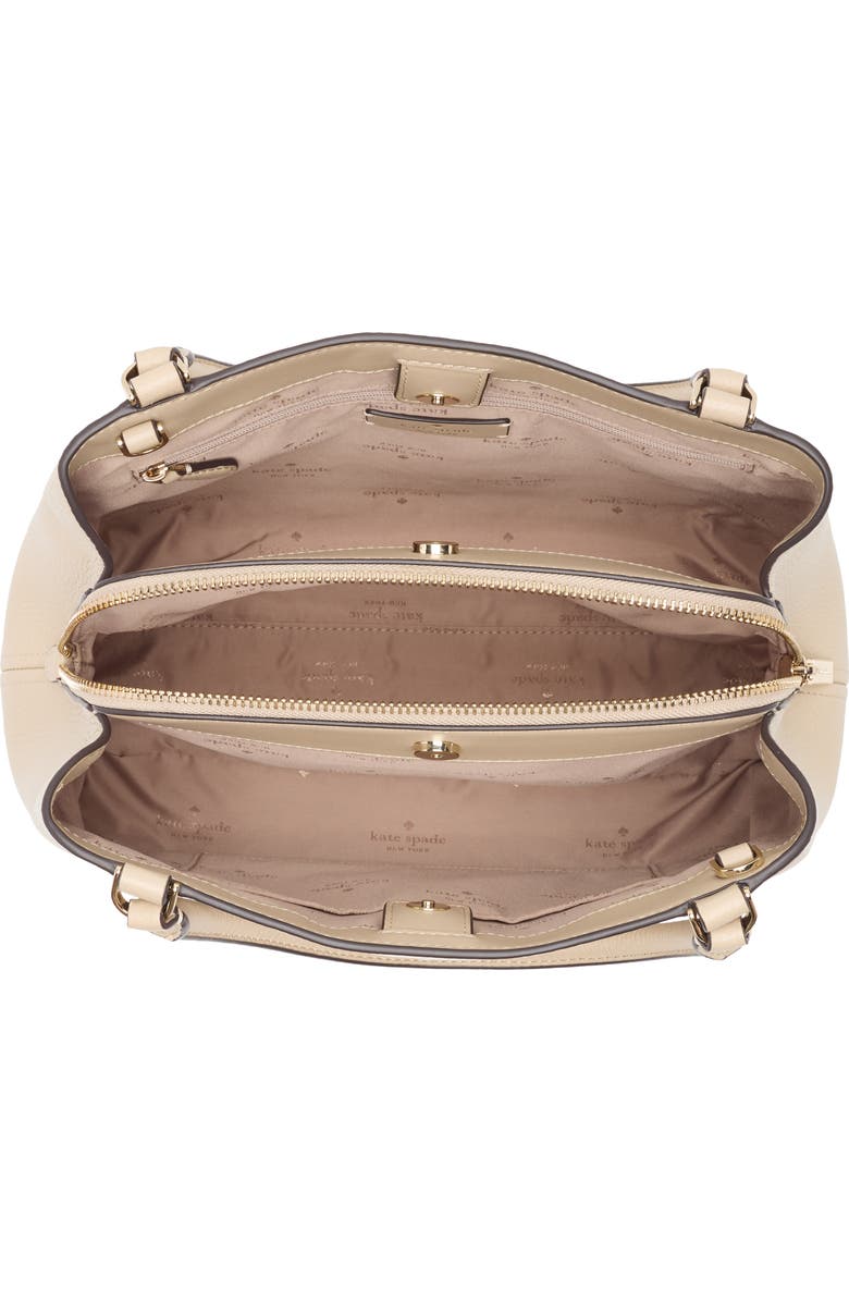 Kate Spade New York lena colorblock leather satchel bag, Alternate, color, Light Sand Multi