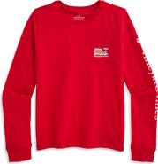vineyard vines Kids' Long Sleeve Cotton Graphic Pocket T-Shirt