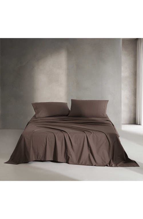 Calvin Klein 200 Thread Count Cotton Percale Twin Sheet Set In Earth