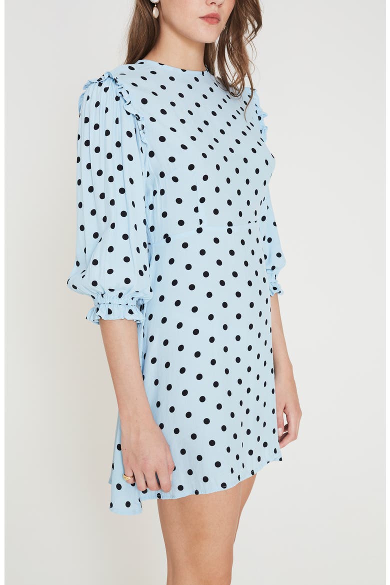 Edwina Polka Dot Minidress, Alternate, color, SYLVE DOT PRINT - BLUE