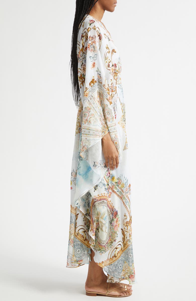 Camilla Seville Sweetheart Long Sleeve Silk Caftan, Alternate, color, 