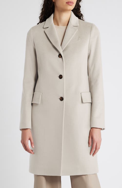 Fleurette Notch Collar Wool Coat In Fawn