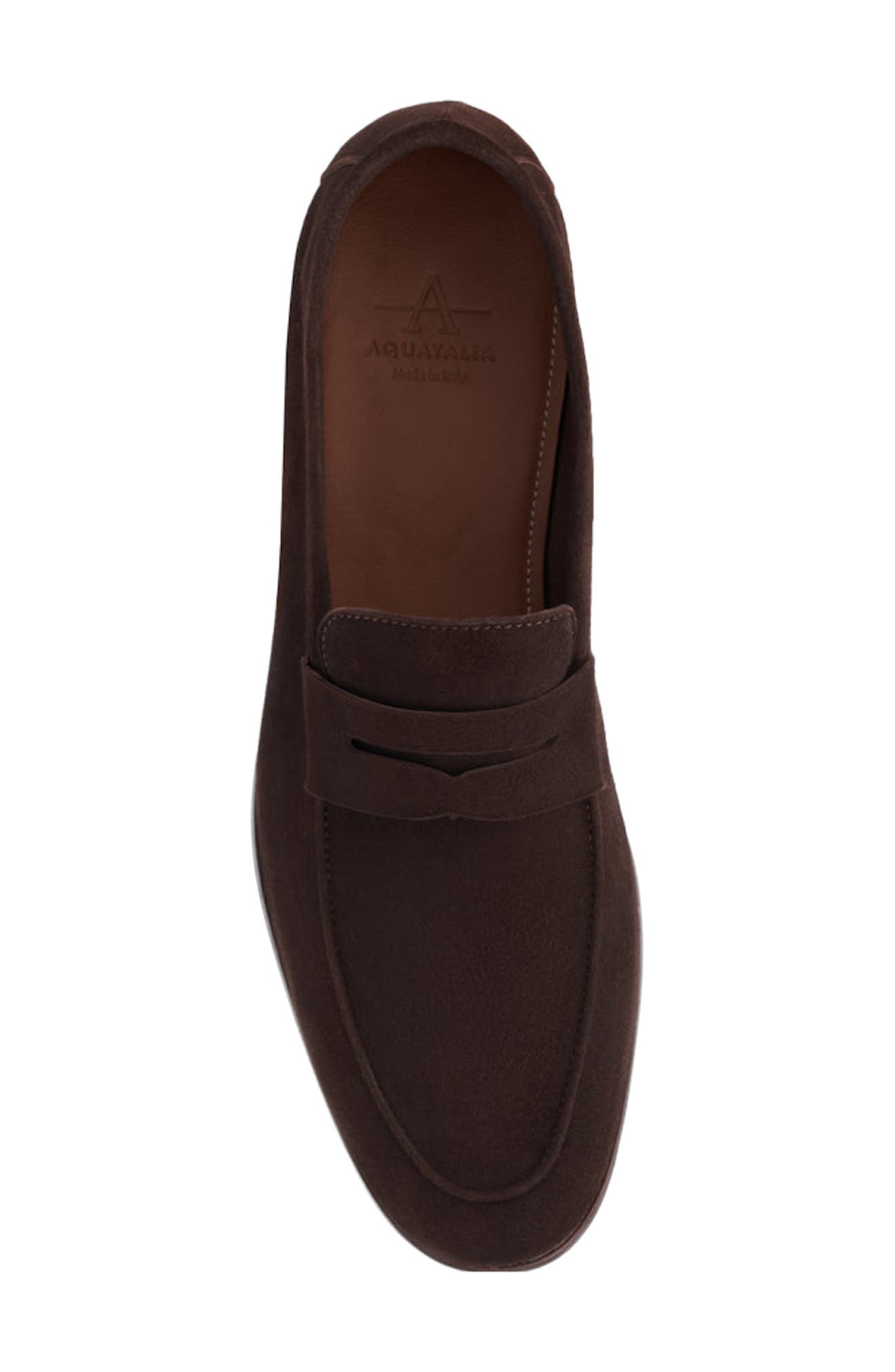 Aquatalia Jon Penny Loafer, Alternate, color, Dark Brown