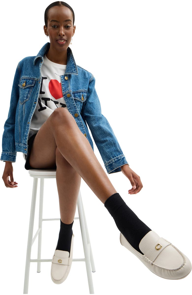 COACH Sculpted C Driving Loafer, Alternate, color, Chalk