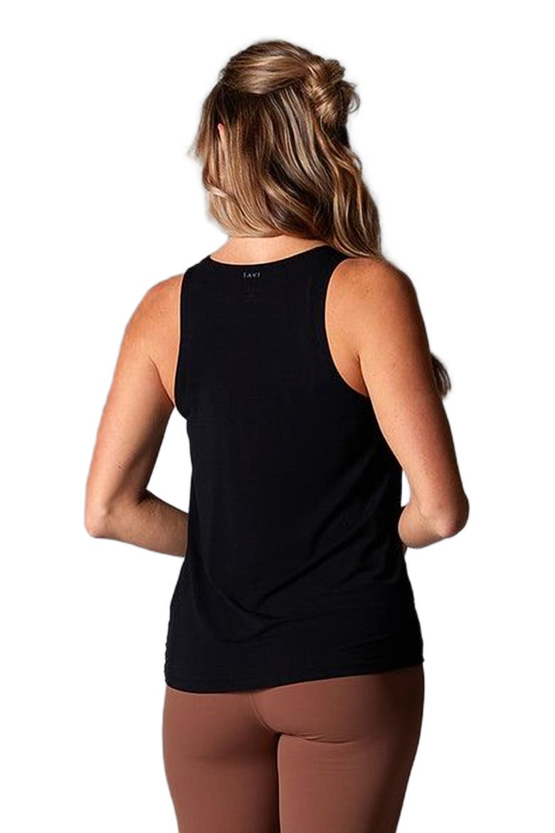 Flatter Twist Tank, Alternate, color, EBONY