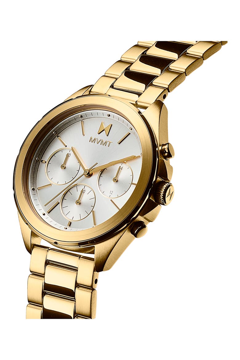 MVMT Getaway Chronograph Bracelet Watch, 38mm, Alternate, color, YELLOW GOLD