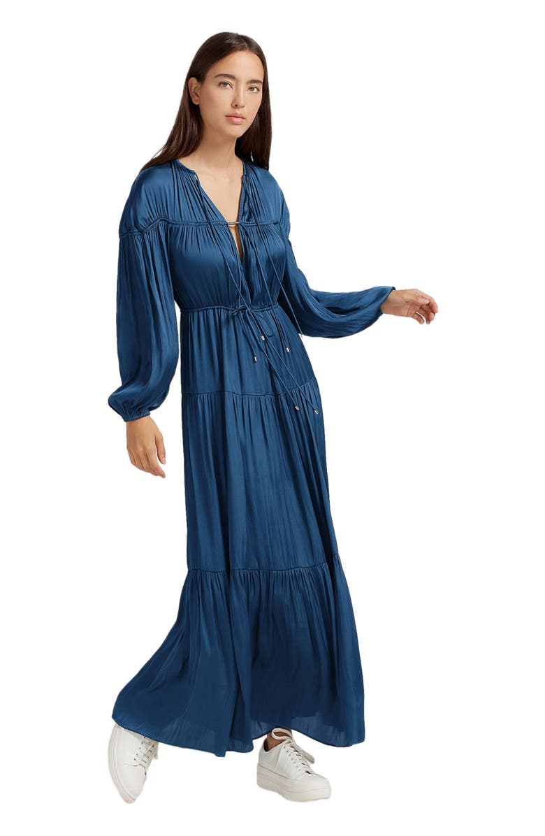 Belle & Bloom Window Seat Tiered Maxi Dress, Main, color, Blue