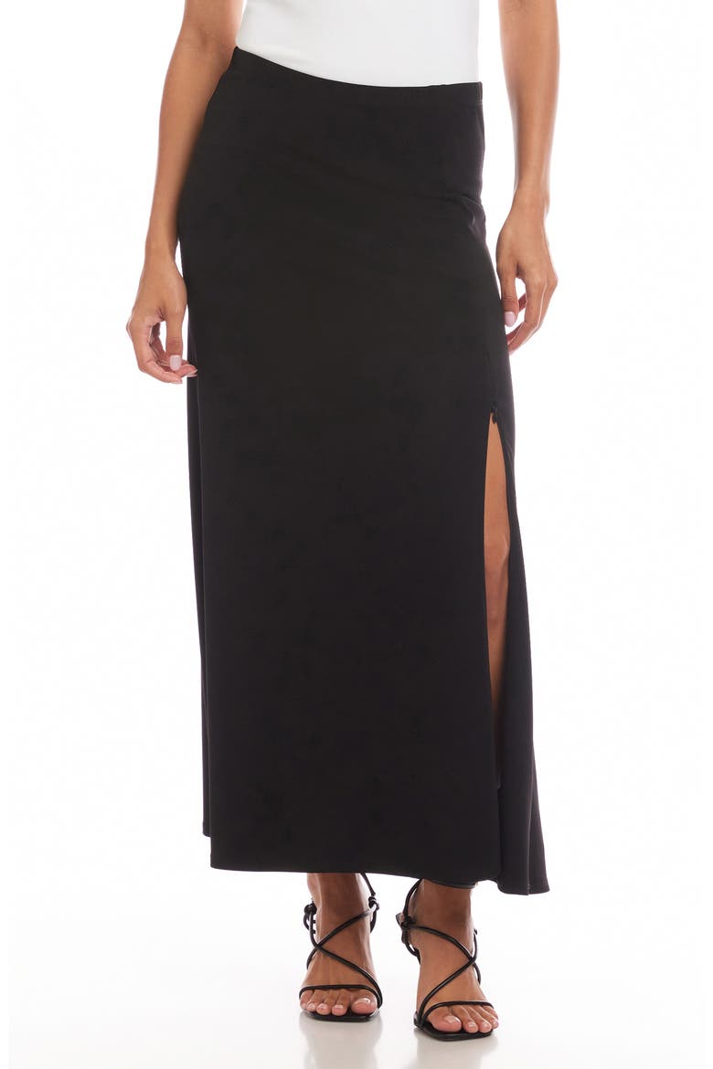 Travel Jersey Adjustable Zip Maxi Skirt, Main, color, BLACK