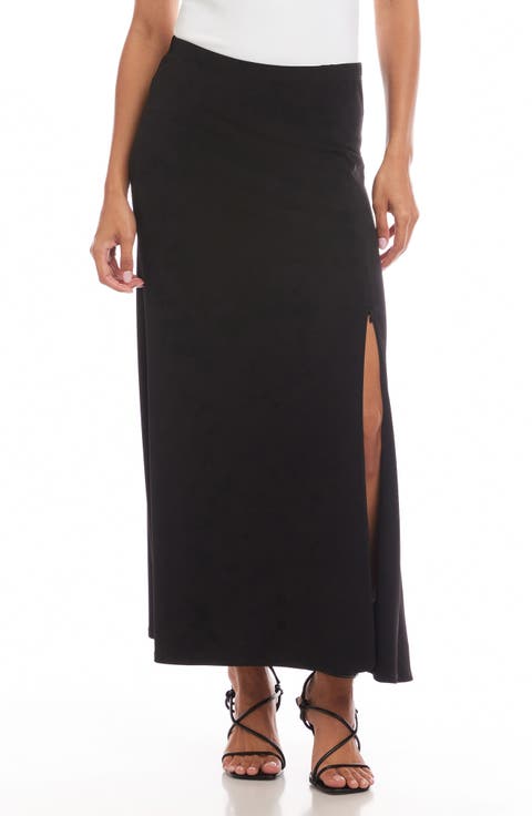 Travel Jersey Adjustable Zip Maxi Skirt