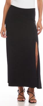 Karen Kane Travel Jersey Adjustable Zip Maxi Skirt