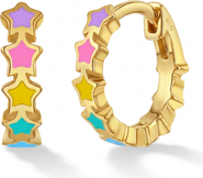 In Season Jewelry Star Cascade Gold Plated Huggie Hoops