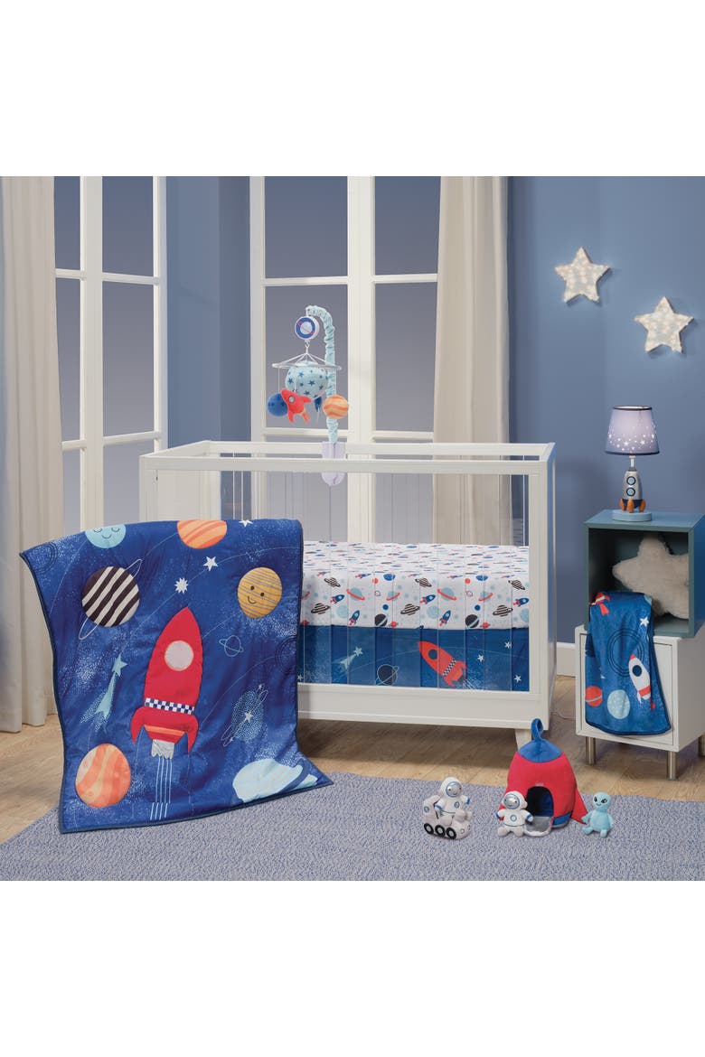 Space Galaxy Soft Toddler Nap Mat with Pillow & Blanket, Alternate, color, Blue