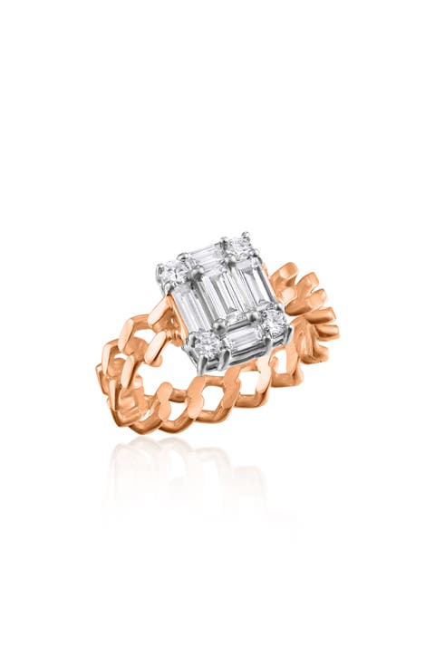 Clarity Cube Diamond Link Ring