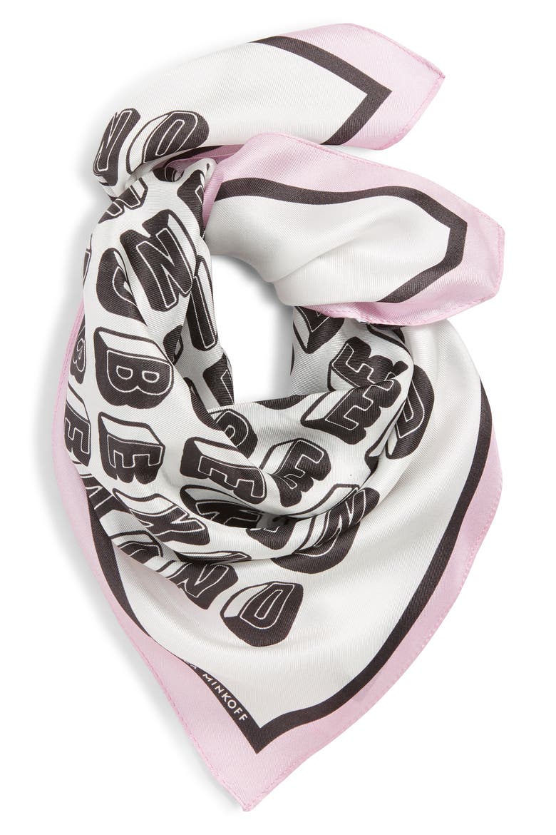 Be Kind Silk Bandana Scarf, Alternate, color, BLACK