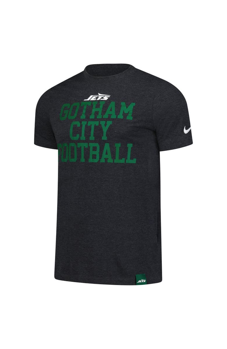 Nike Men's Nike  Heather Black New York Jets Blitz Tri-Blend T-Shirt, Alternate, color, Heather Black