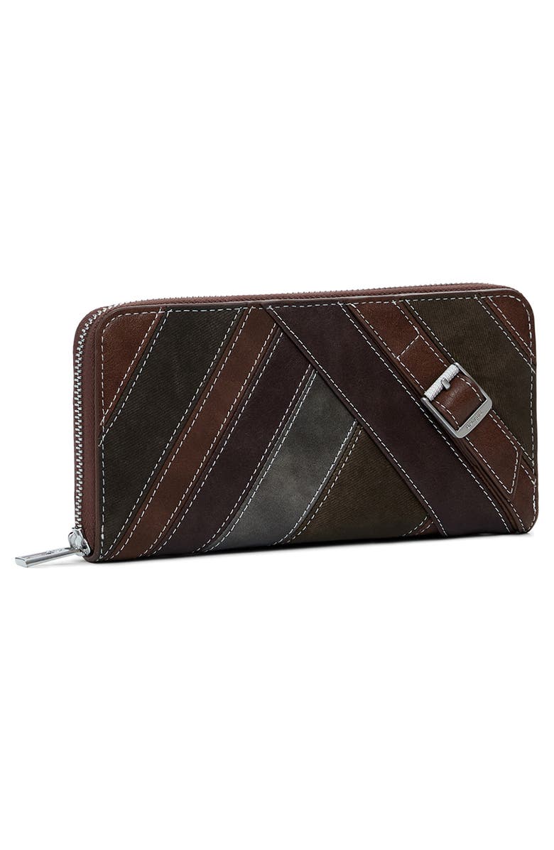 Desigual Faux Leather Continental Wallet, Alternate, color, Brown