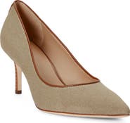 Ralph Lauren Lanette Washed Canvas Pointed Toe Pump