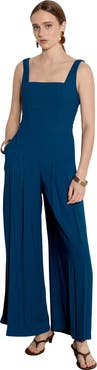 Apricot Shirred Back Wide Leg Jumpsuit