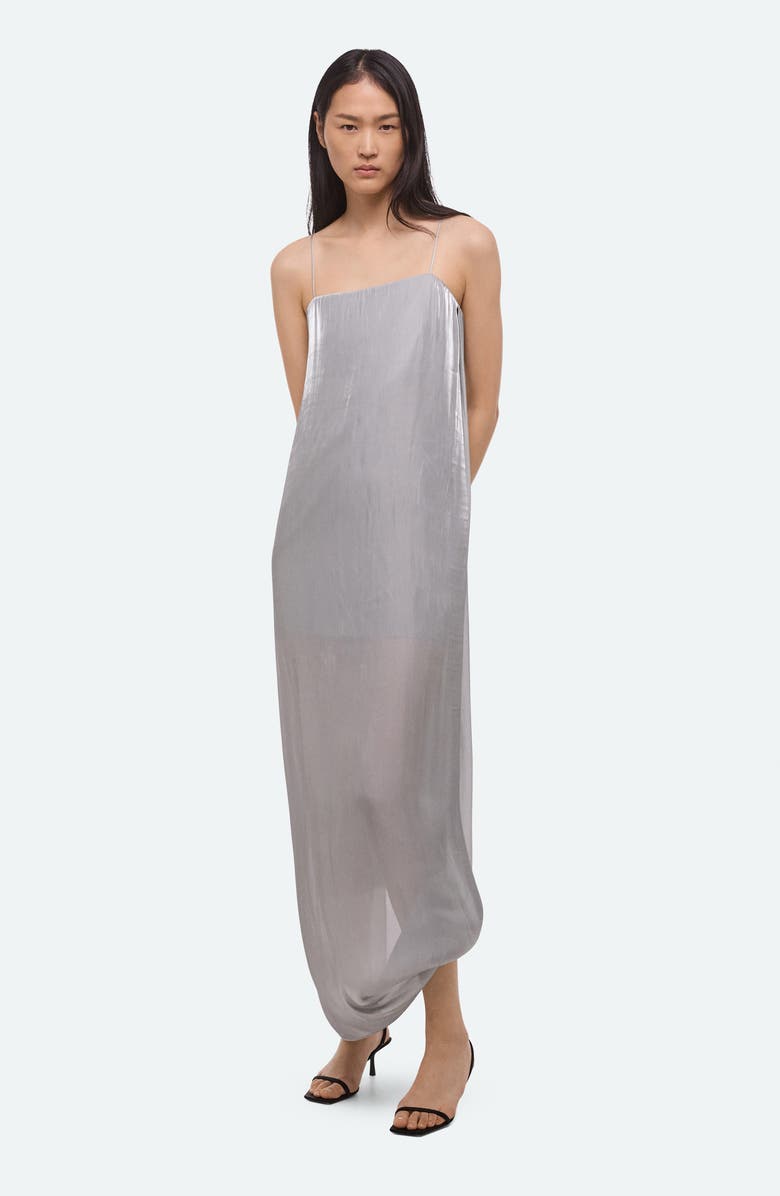 Helmut Lang Fluid Asymmetric Hem Maxi Dress, Alternate, color, Cloud