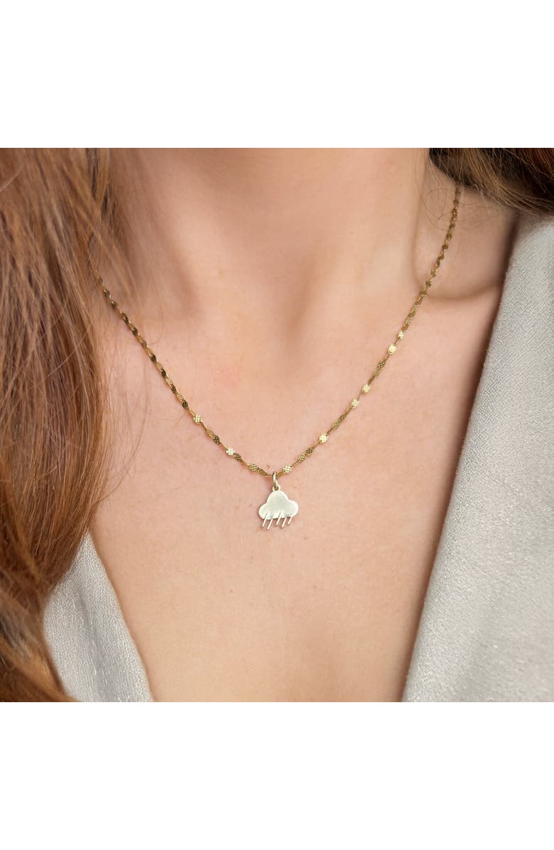 The Lovery Fine Jewelry Mini Gold Rain Charm, Alternate, color, Yellow Gold