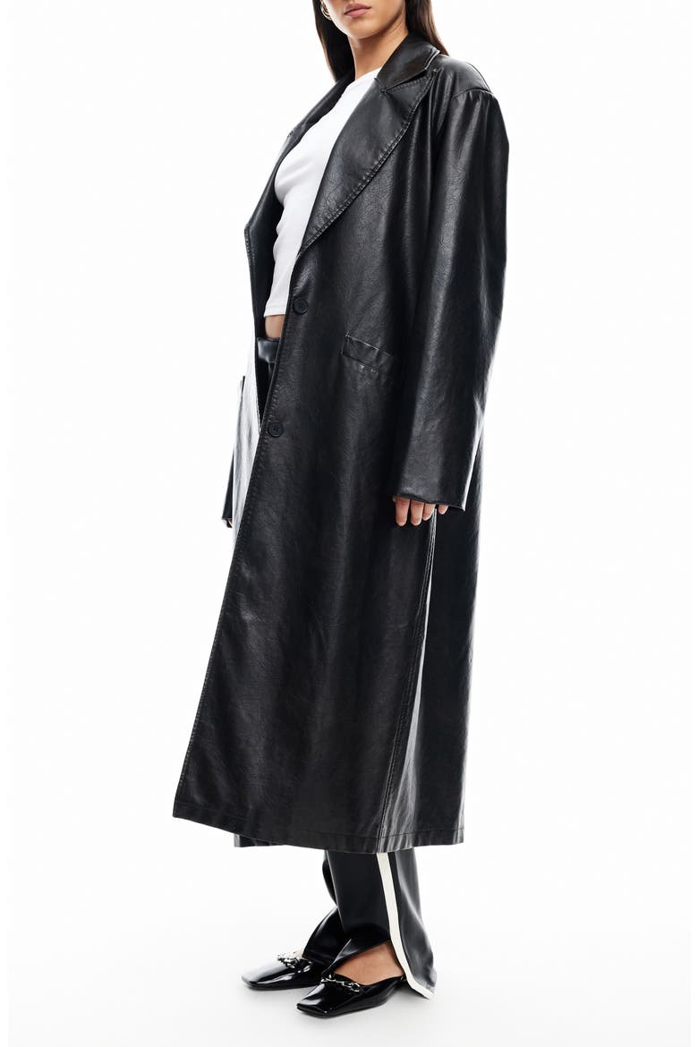 Olsen Faux Leather Trench Coat, Alternate, color, WASHED ONYX