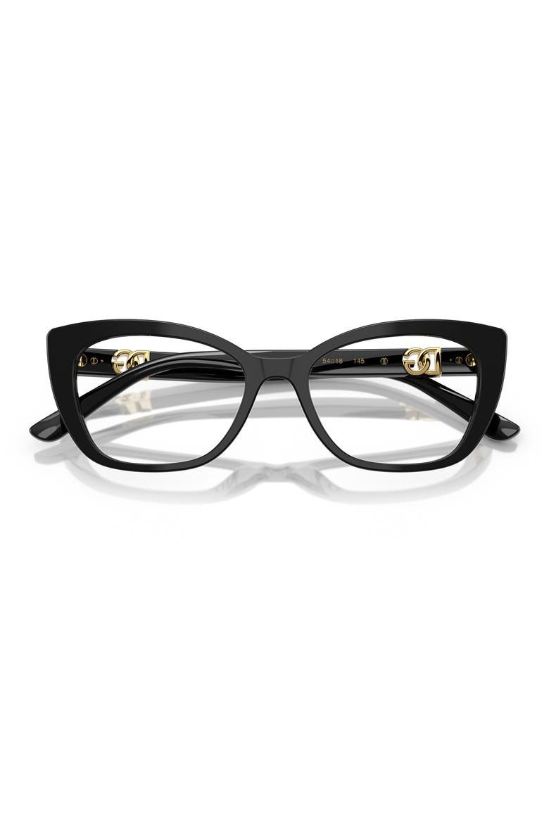 54mm Cat Eye Optical Glasses, Alternate, color, BLACK
