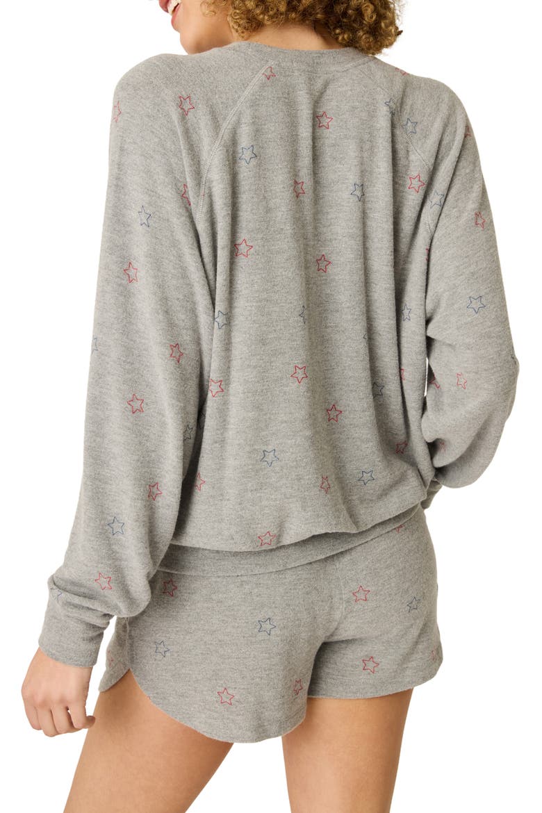 Red, White & Woof Star Print Lounge Sweatshirt, Alternate, color, DARK GREY