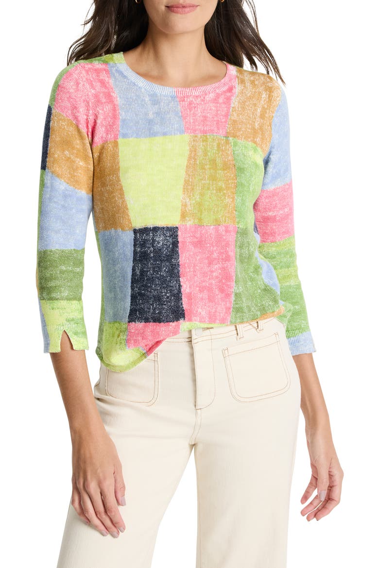 Colorfield Sweater, Main, color, GREEN MULTI