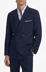 MANGO Slim Fit Double Breasted Blazer