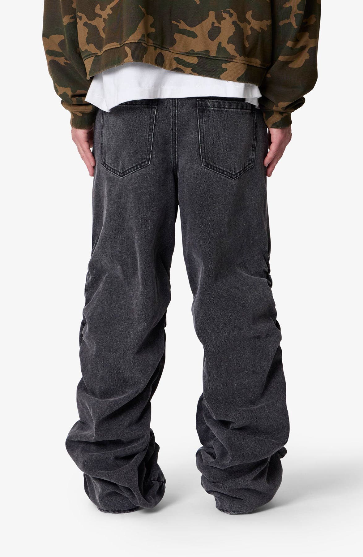 Ruched Denim Wide Leg Jeans - image 2