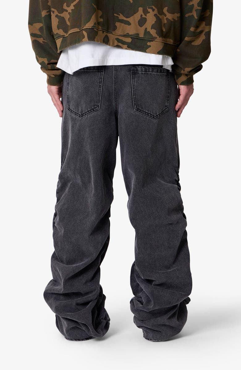 mnml Ruched Denim Wide Leg Jeans, Alternate, color,