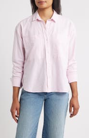 beachlunchlounge Everly Stripe Cotton Button-Up Shirt