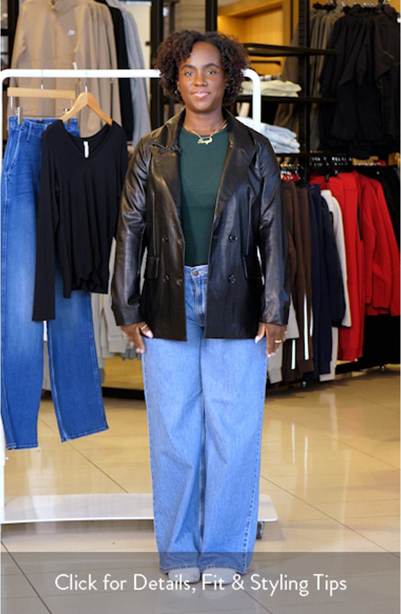 Ellen Oversize Faux Leather Blazer, sales video thumbnail
