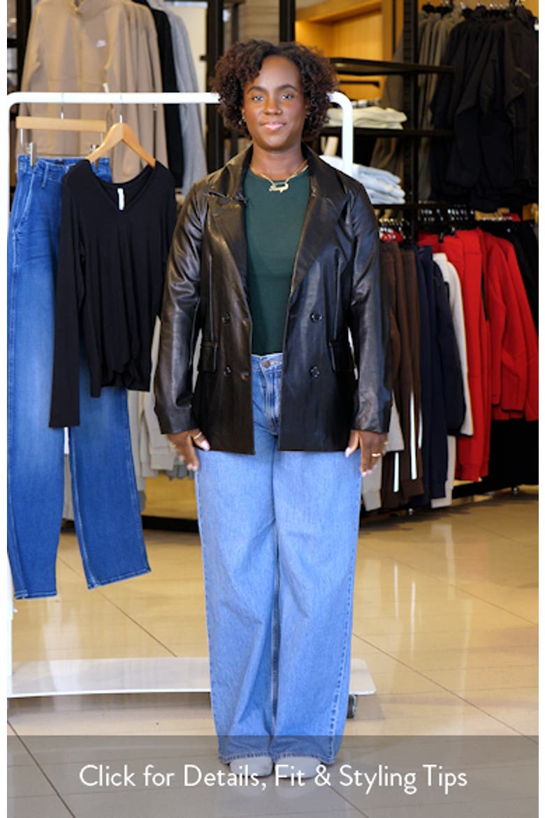 Ellen Oversize Faux Leather Blazer video